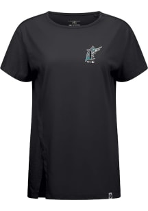 Levelwear Miami Marlins Womens Black Influx Cooperstown Short Sleeve T-Shirt