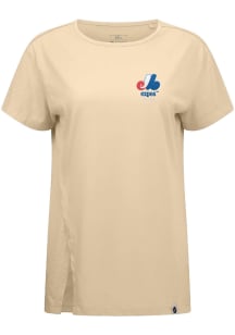 Levelwear Montreal Expos Womens Tan Influx Cooperstown Short Sleeve T-Shirt