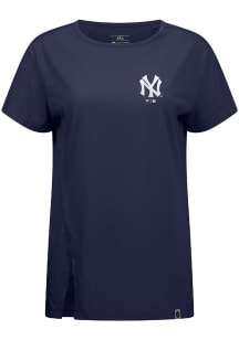 Levelwear New York Yankees Womens Navy Blue Influx Cooperstown Short Sleeve T-Shirt