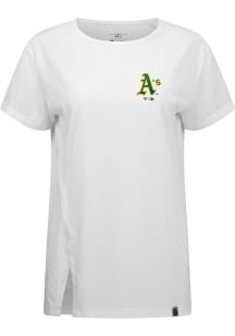 Levelwear Oakland Athletics Womens White Influx Cooperstown Short Sleeve T-Shirt