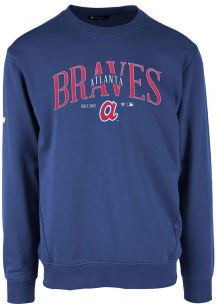 Levelwear Atlanta Braves Mens Blue Zane Cooperstown Long Sleeve Crew Sweatshirt