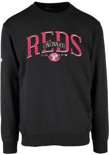 Levelwear Cincinnati Reds Mens Black Zane Cooperstown Long Sleeve Crew Sweatshirt