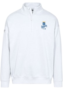 Levelwear Kansas City Royals Mens White Murray Cooperstown Long Sleeve 1/4 Zip Pullover
