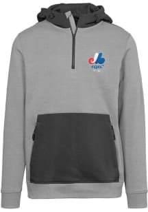Levelwear Montreal Expos Mens Grey Chicane Cooperstown Long Sleeve Hoodie