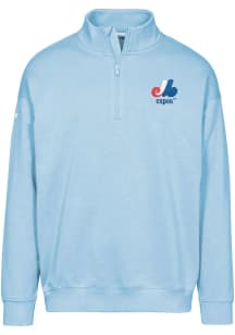Levelwear Montreal Expos Mens Light Blue Murray Cooperstown Long Sleeve 1/4 Zip Pullover