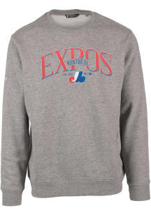 Levelwear Montreal Expos Mens Grey Zane Cooperstown Long Sleeve Crew Sweatshirt