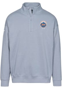 Levelwear New York Mets Mens Grey Murray Cooperstown Long Sleeve Qtr Zip Pullover