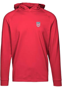 Levelwear USMNT Mens Red Dimension Long Sleeve Hoodie