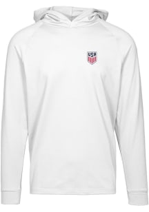 Levelwear USMNT Mens White Dimension Long Sleeve Hoodie