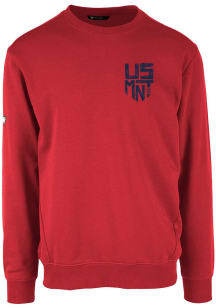 Levelwear USMNT Mens Red Zane Long Sleeve Crew Sweatshirt