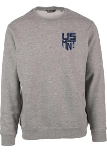 Levelwear USMNT Mens Grey Zane Long Sleeve Crew Sweatshirt