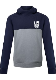 Levelwear USMNT Mens Navy Blue Bracket Scribble Long Sleeve Hoodie