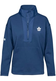 Levelwear Toronto Maple Leafs Womens Navy Blue Await 1/4 Zip Pullover