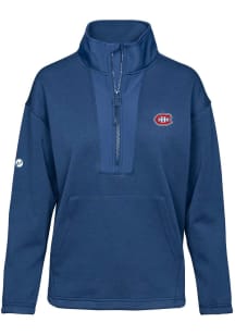 Levelwear Montreal Canadiens Womens Navy Blue Await 1/4 Zip Pullover