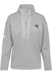 Levelwear New York Rangers Womens Grey Await 1/4 Zip Pullover