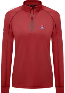 Levelwear Montreal Womens Red Kinetic 1/4 Zip Pullover