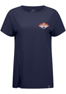 Levelwear Edmonton Oilers Womens Navy Blue Influx Short Sleeve T-Shirt