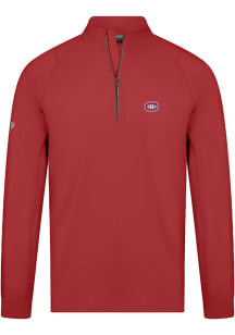 Levelwear Montreal Canadiens Mens Red Theory Embroidered Long Sleeve 1/4 Zip Pullover