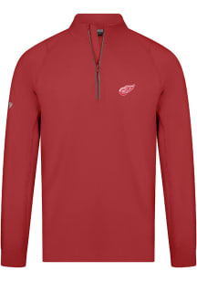 Levelwear Detroit Red Wings Mens Red Theory Embroidered Long Sleeve 1/4 Zip Pullover