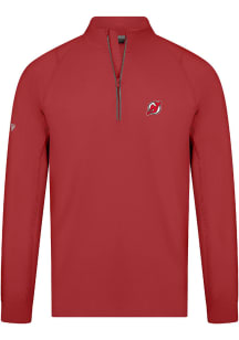 Levelwear New Jersey Devils Mens Red Theory Embroidered Long Sleeve 1/4 Zip Pullover