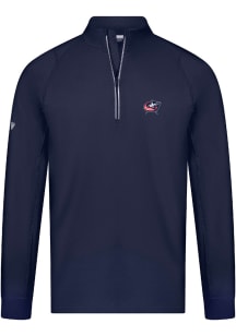 Levelwear Columbus Blue Jackets Mens Navy Blue Theory Embroidered Long Sleeve 1/4 Zip Pullover
