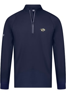 Levelwear Nashville Predators Mens Navy Blue Theory Embroidered Long Sleeve 1/4 Zip Pullover