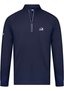 Levelwear Colorado Avalanche Mens Navy Blue Theory Embroidered Long Sleeve Qtr Zip Pullover