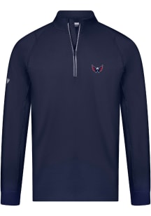 Levelwear Washington Capitals Mens Navy Blue Theory Embroidered Long Sleeve 1/4 Zip Pullover