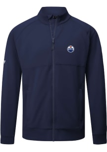 Levelwear Edmonton Oilers Mens Navy Blue Form Embroidered Long Sleeve Zip