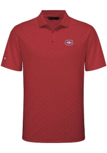 Levelwear Montreal Canadiens Mens Red Detect Embroidered Short Sleeve Polo