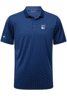 Levelwear New York Rangers Mens Blue Detect Embroidered Short Sleeve Polo