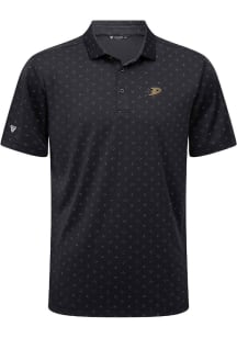 Levelwear Anaheim Ducks Mens Black Detect Embroidered Short Sleeve Polo