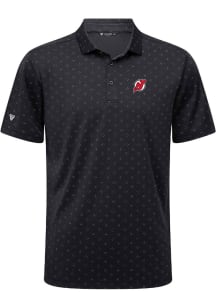 Levelwear New Jersey Devils Mens Black Detect Embroidered Short Sleeve Polo