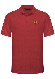 Levelwear Chicago Blackhawks Mens Red Detect Embroidered Short Sleeve Polo