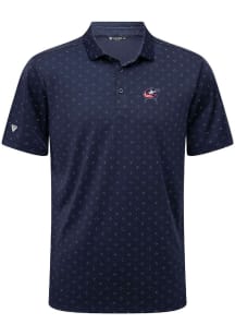 Levelwear Columbus Blue Jackets Mens Navy Blue Detect Embroidered Short Sleeve Polo