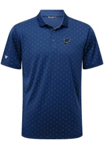 Levelwear St Louis Blues Mens Blue Detect Embroidered Short Sleeve Polo