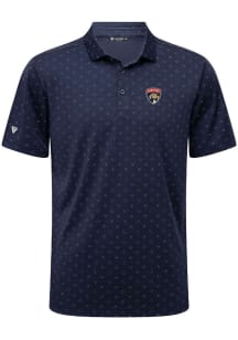 Levelwear Florida Panthers Mens Navy Blue Detect Embroidered Short Sleeve Polo