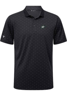Levelwear Dallas Stars Mens Black Detect Embroidered Short Sleeve Polo