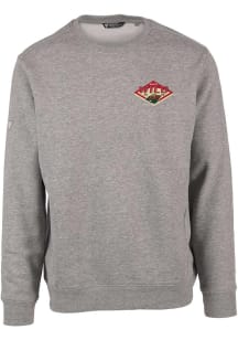 Levelwear Minnesota Wild Mens Grey Zane Long Sleeve Crew Sweatshirt