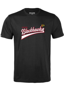 Levelwear Chicago Blackhawks Youth Black Richmond Jr Short Sleeve T-Shirt