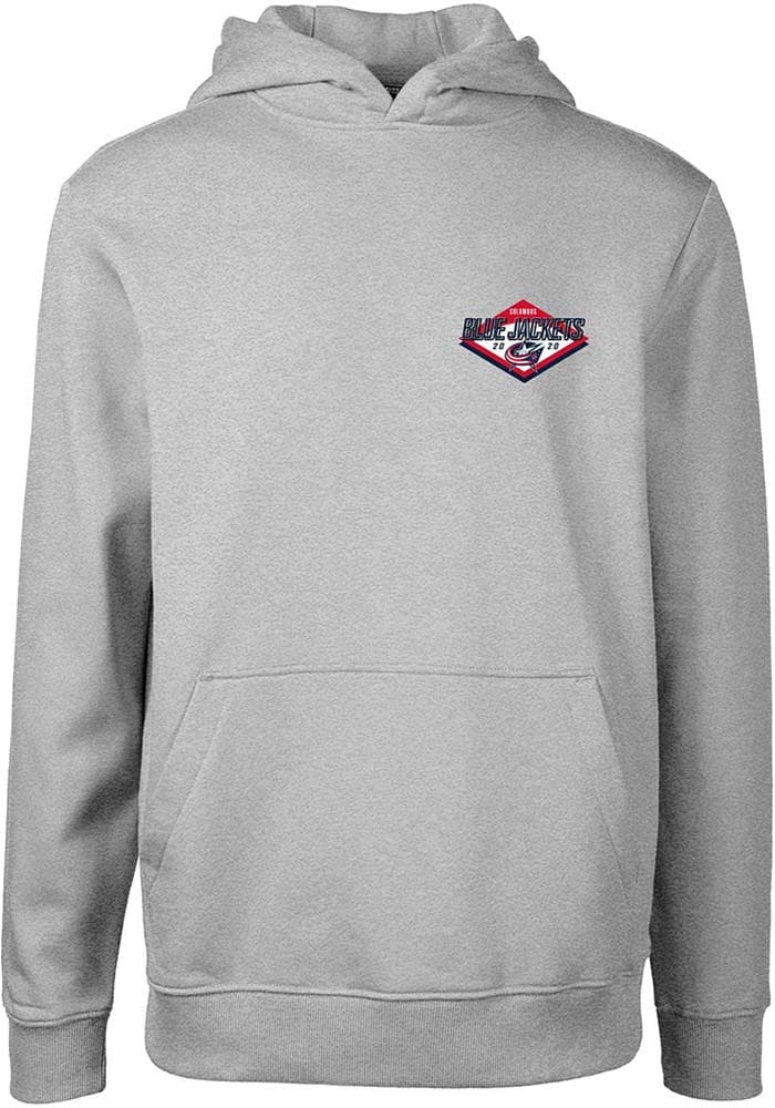 Levelwear Columbus Blue Jackets Youth Grey Podium Jr Club Patch Long Sleeve Hoodie