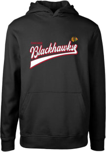 Levelwear Chicago Blackhawks Youth Black Podium Jr Long Sleeve Hoodie
