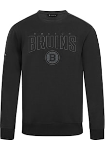 Levelwear Boston Bruins Mens Black Zane Darkmoon Long Sleeve Crew Sweatshirt