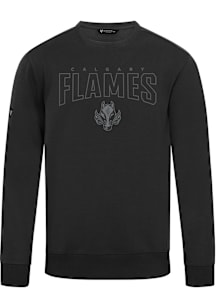 Levelwear Calgary Flames Mens Black Zane Darkmoon Long Sleeve Crew Sweatshirt