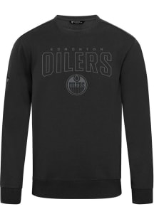 Levelwear Edmonton Oilers Mens Black Zane Darkmoon Long Sleeve Crew Sweatshirt