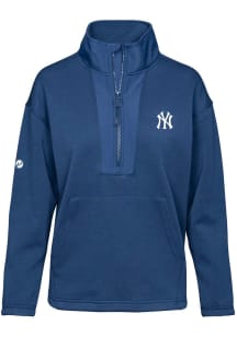 Levelwear New York Yankees Womens Navy Blue Await 1/4 Zip Pullover
