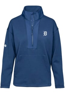 Levelwear Detroit Tigers Womens Navy Blue Await 1/4 Zip Pullover
