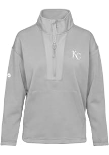 Levelwear Kansas City Royals Womens Grey Await 1/4 Zip Pullover