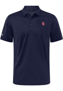 Levelwear St Louis Cardinals Mens Navy Blue System Short Sleeve Polo