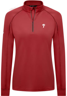 Levelwear Philadelphia Phillies Womens Red Kinetic 1/4 Zip Pullover